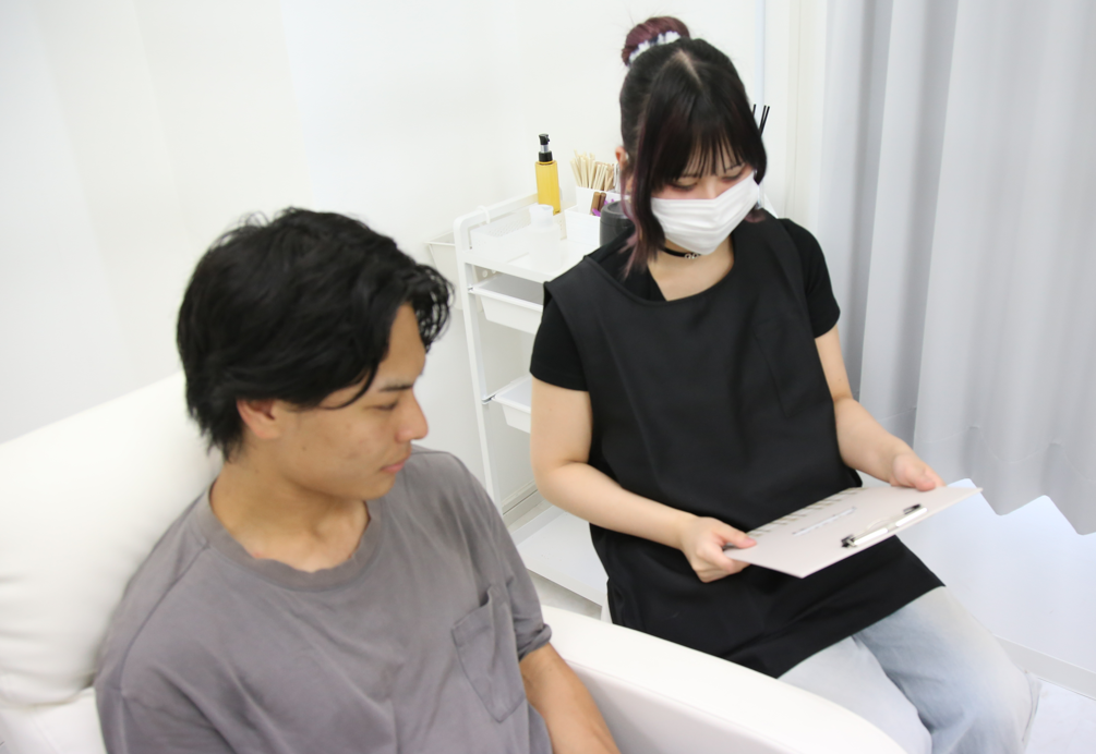はじめての方でも丁寧に理想の眉毛をヒアリングしますので、ご安心ください